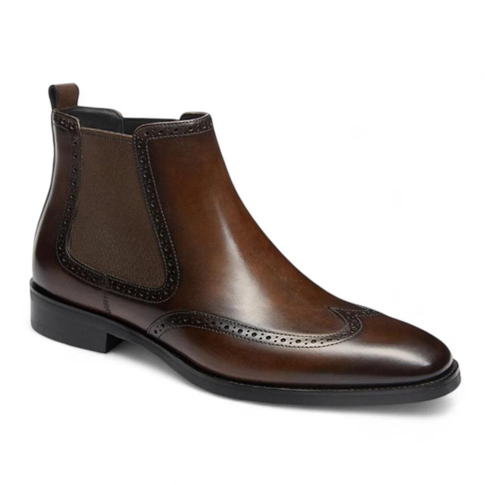 Carmine Brown Leather Boots